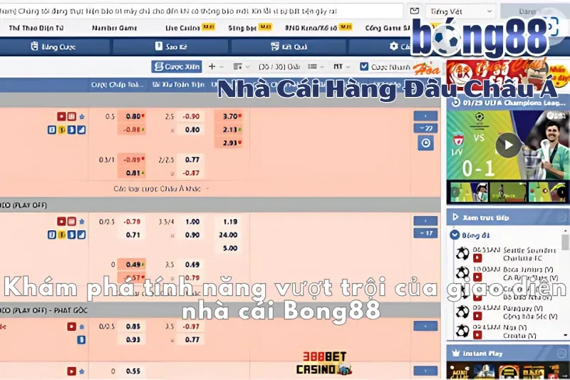 Khám phá tính năng vượt trội của giao diện nhà cái Bong88 